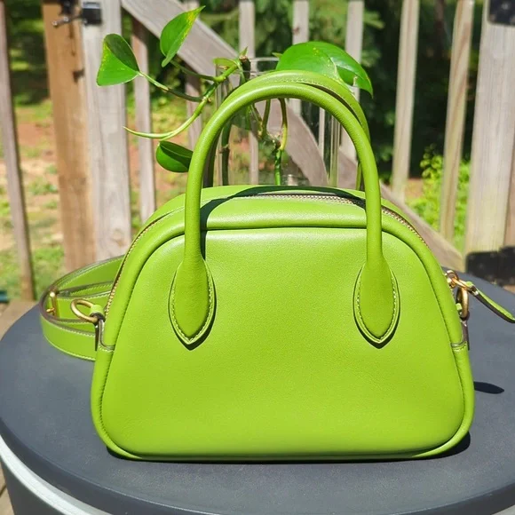 Coach Borough Satchel Dark Lime Green HTF! - Picture 2 of 11